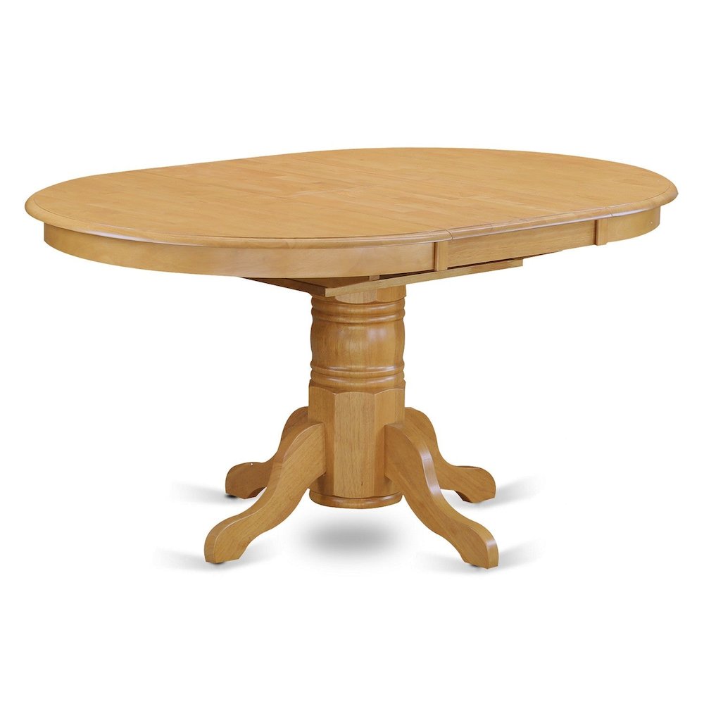 Pedestal Oval Table with 18" Butterfly leaf, Oak. Picture 2