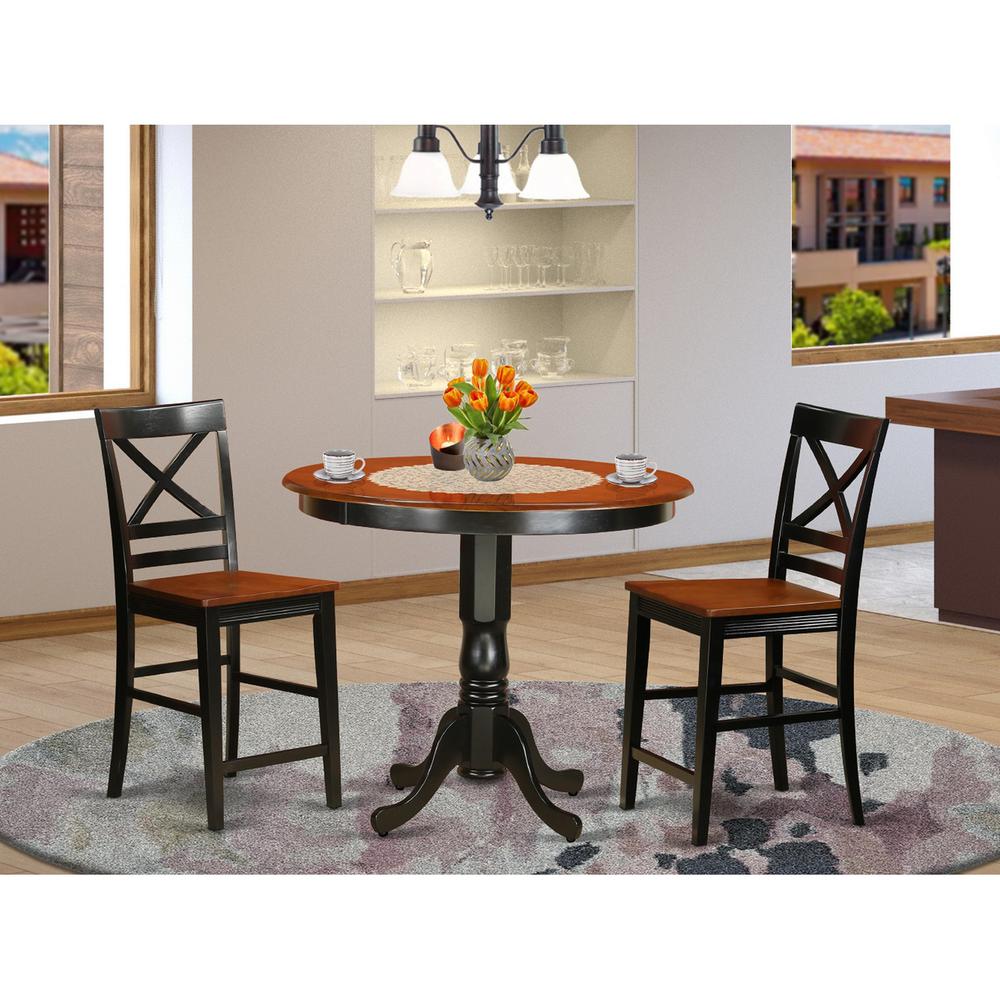 3  Pc  counter  height  pub  set-pub  Table  and  2  bar  stools  with  backs. Picture 2
