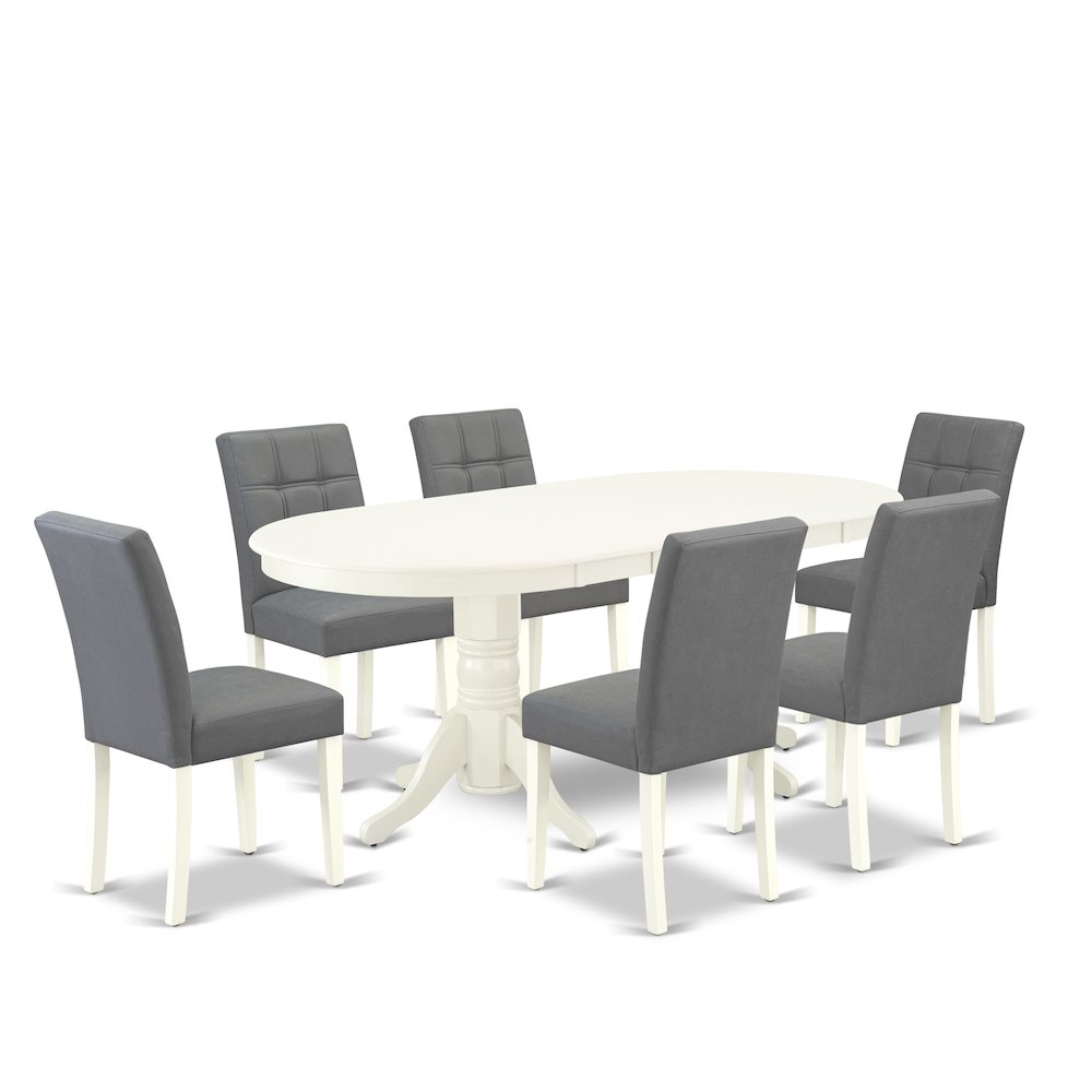 7 Piece Modern Dining Table Set contain A Dinner Table. Picture 1