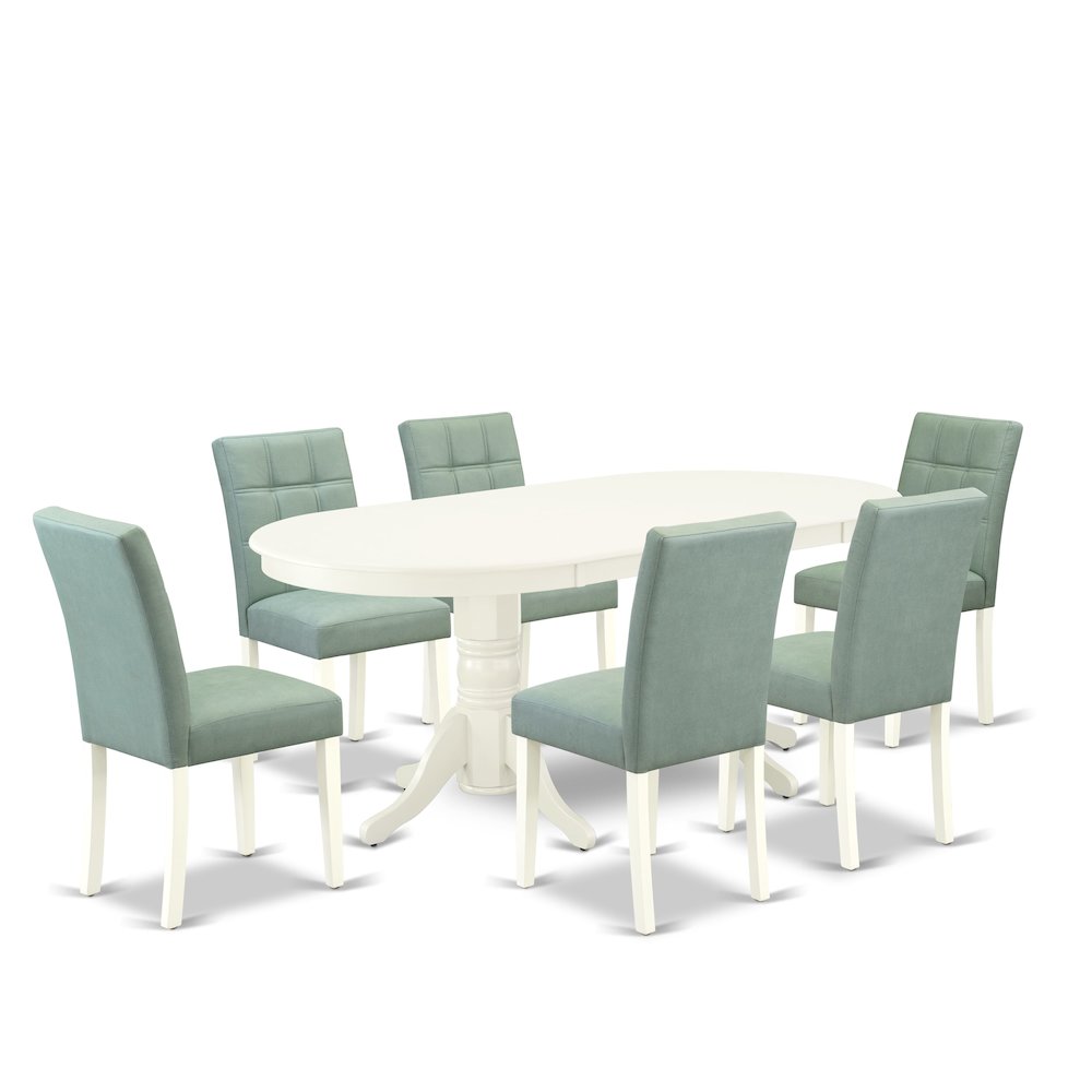 7 Piece Dining Set consists A Mid Century Dining Table. Picture 1