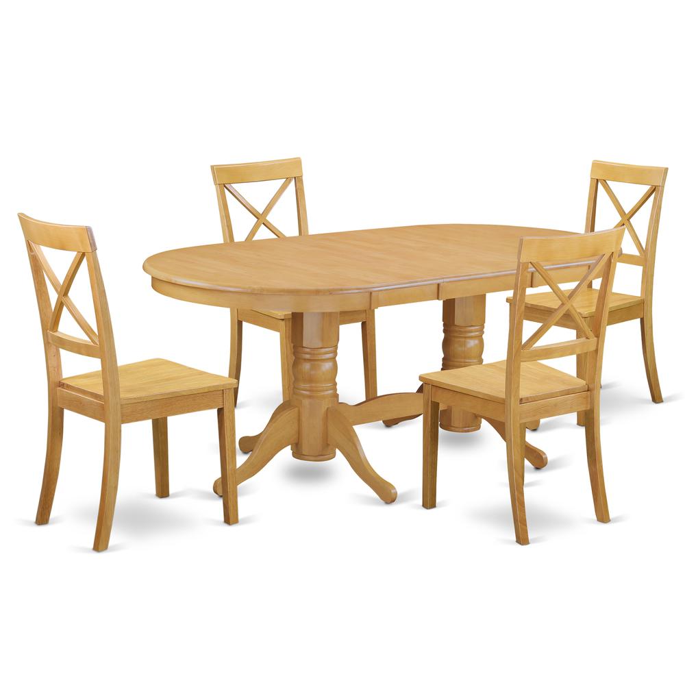 Dining Room Set Oak, VABO5-OAK-W. Picture 1