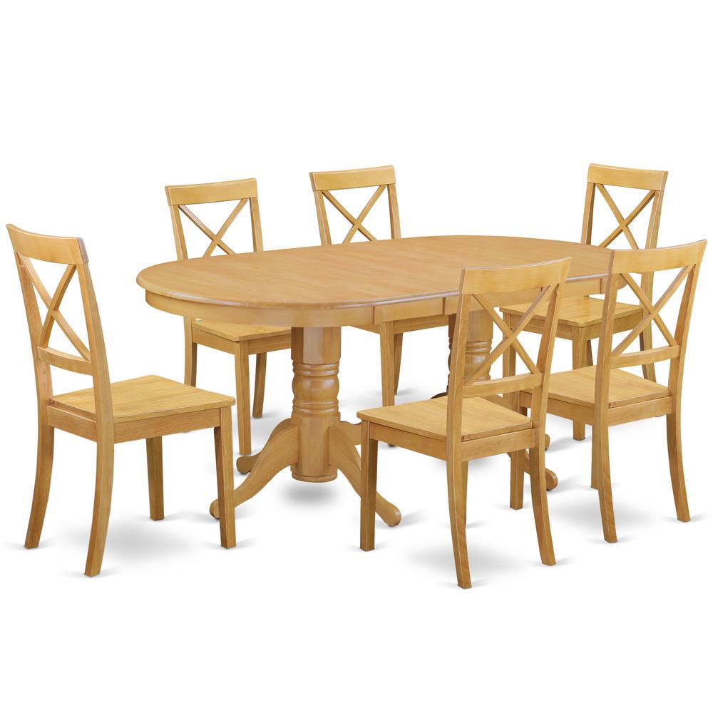 Dining Room Set Oak, VABO7-OAK-W. Picture 1