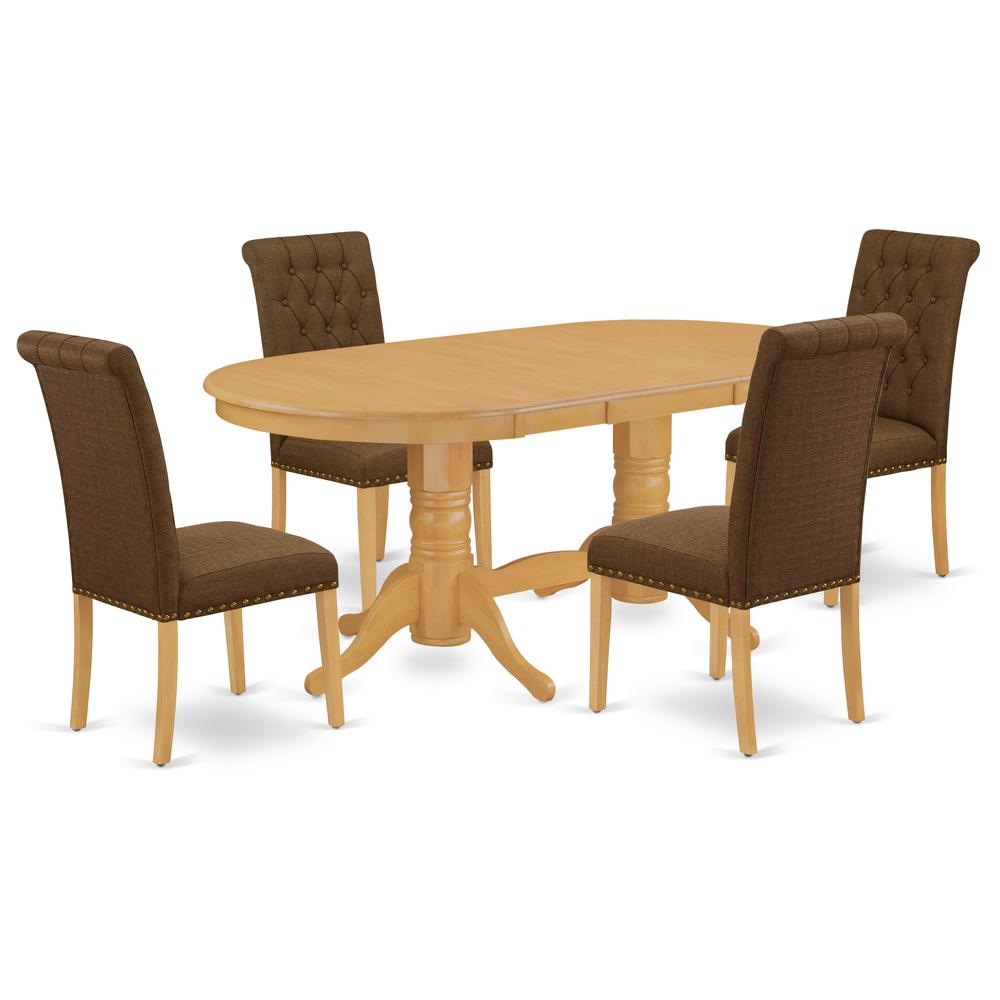 Dining Room Set Oak, VABR5-OAK-18. Picture 1