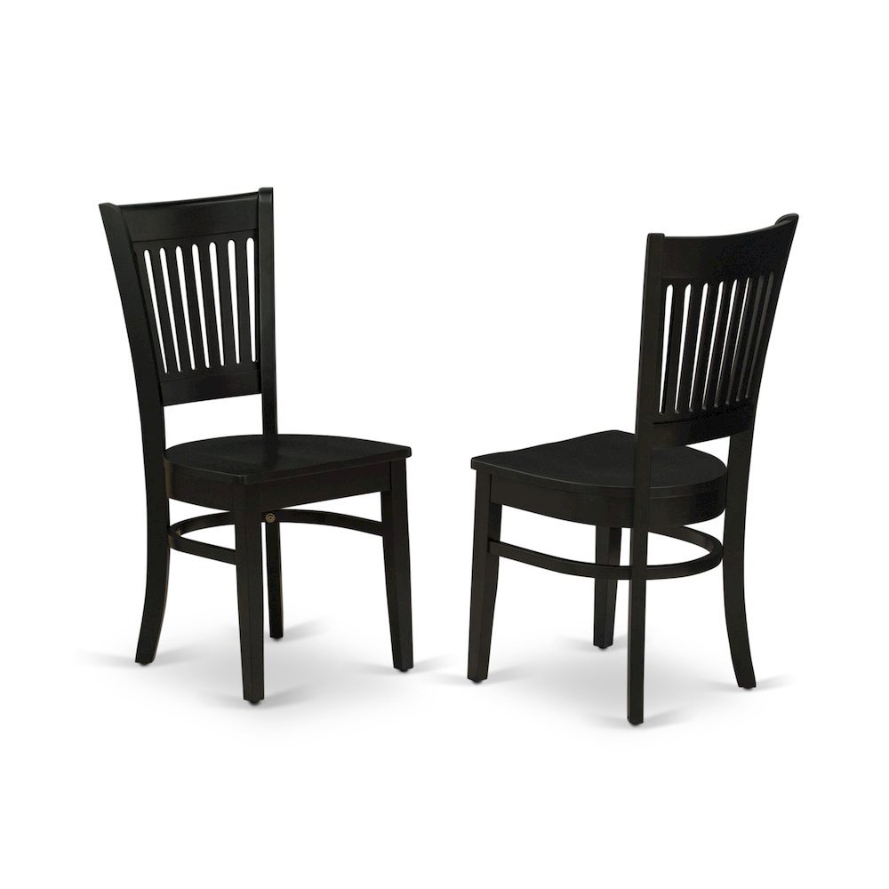 Wood Dining Room Chair with Slat Back and Solid Wood Seat, Brown, Set of 2. Picture 1
