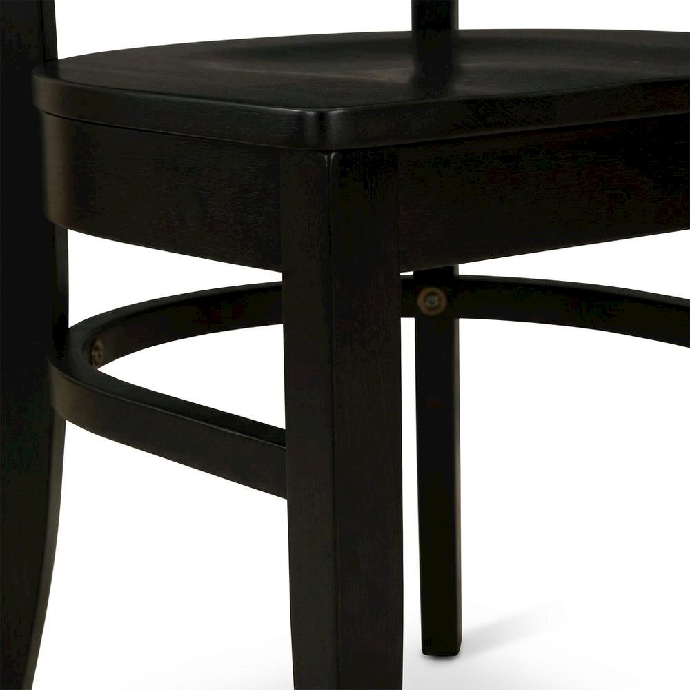 Wood Dining Room Chair with Slat Back and Solid Wood Seat, Brown, Set of 2. Picture 8