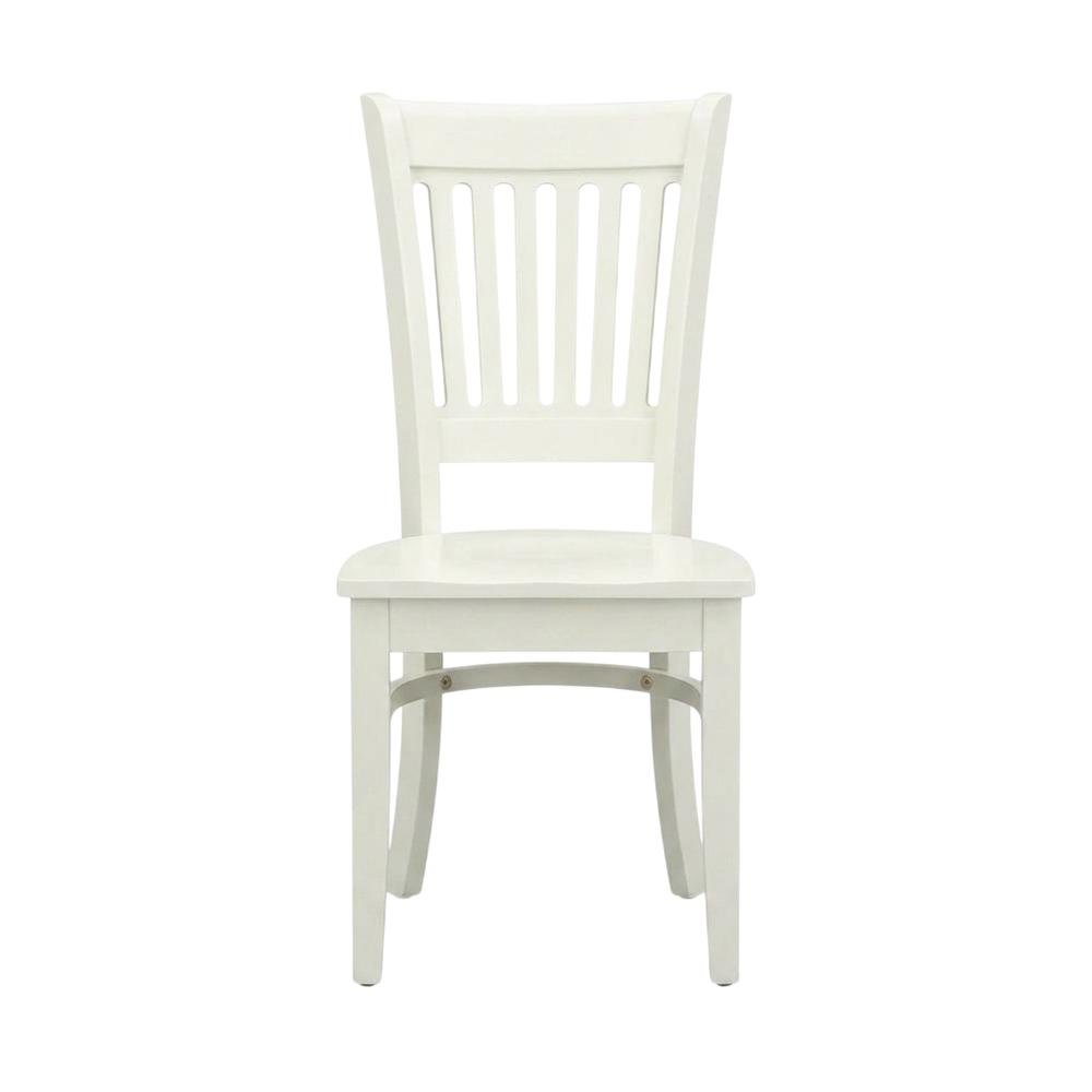 Wooden Dining Chair with Slat Back, Wood Kitchen Chair, White, Set of 2. Picture 2