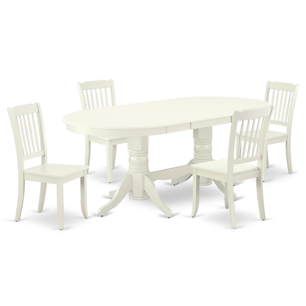 Dining Room Set Linen White, VADA5-LWH-W. Picture 1