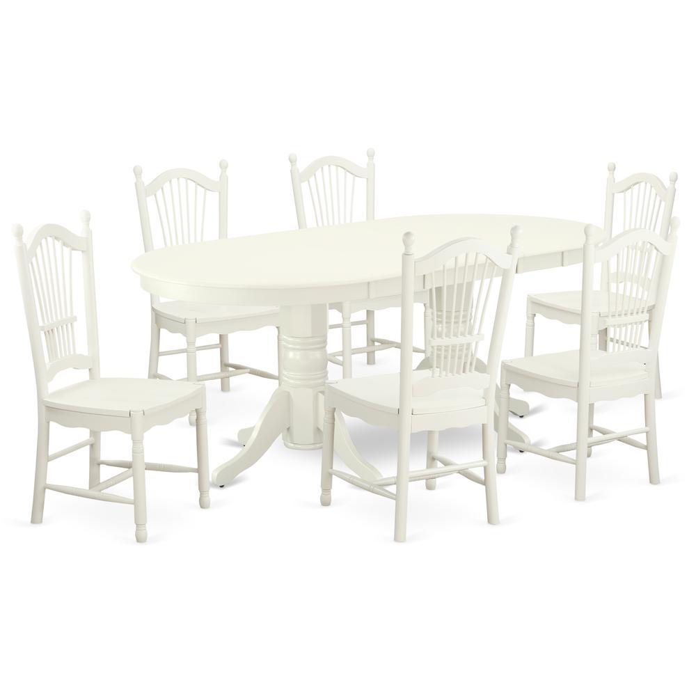 Dining Room Set Linen White, VADO7-LWH-W. Picture 1