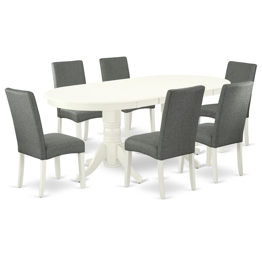 Dining Room Set Linen White, VADR7-LWH-07. Picture 1