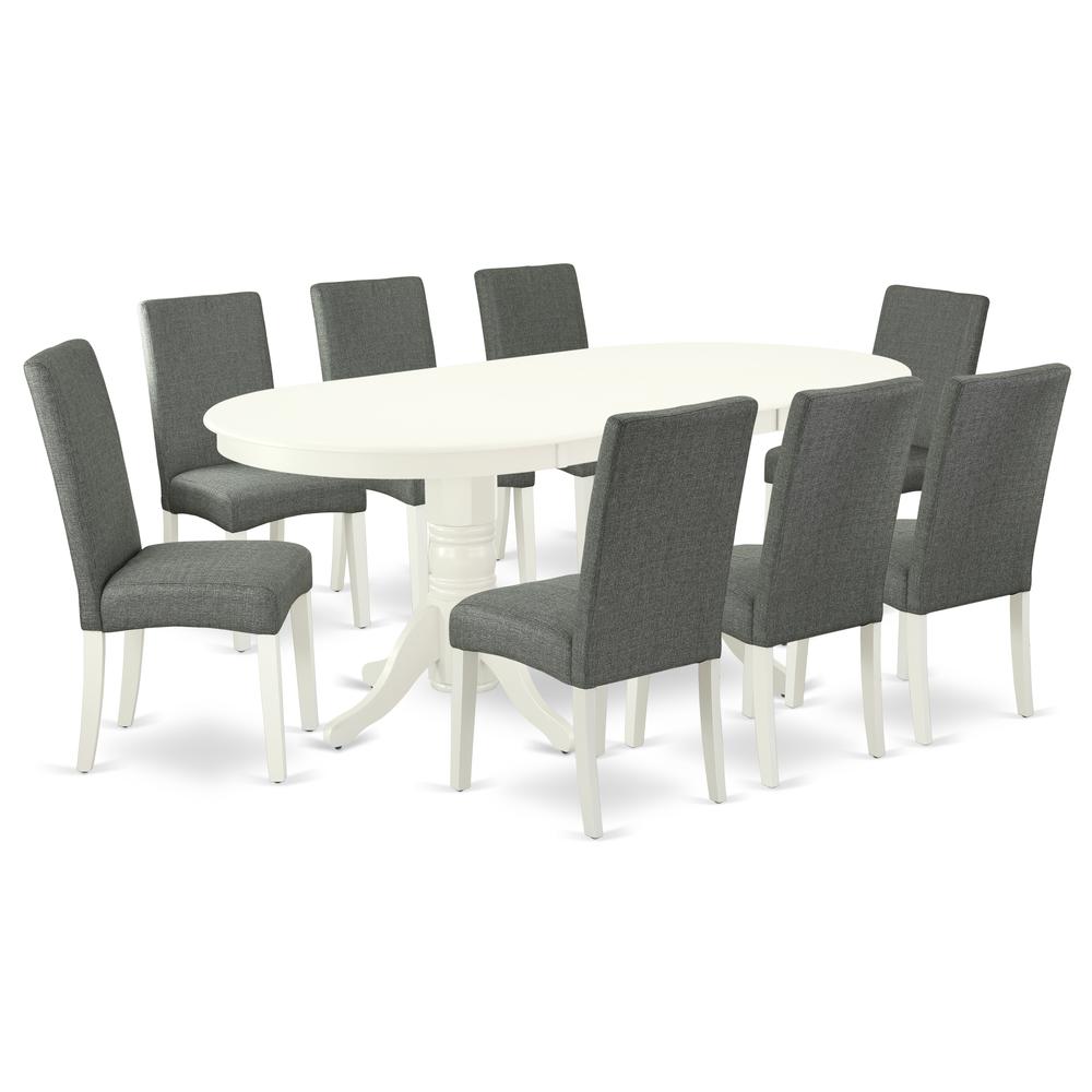 Dining Room Set Linen White, VADR9-LWH-07. Picture 1
