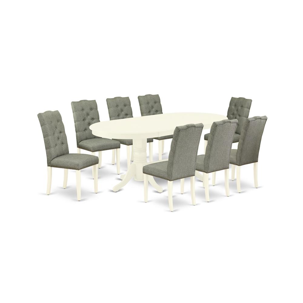 Dining Room Set Linen White, VAEL9-LWH-07. Picture 1
