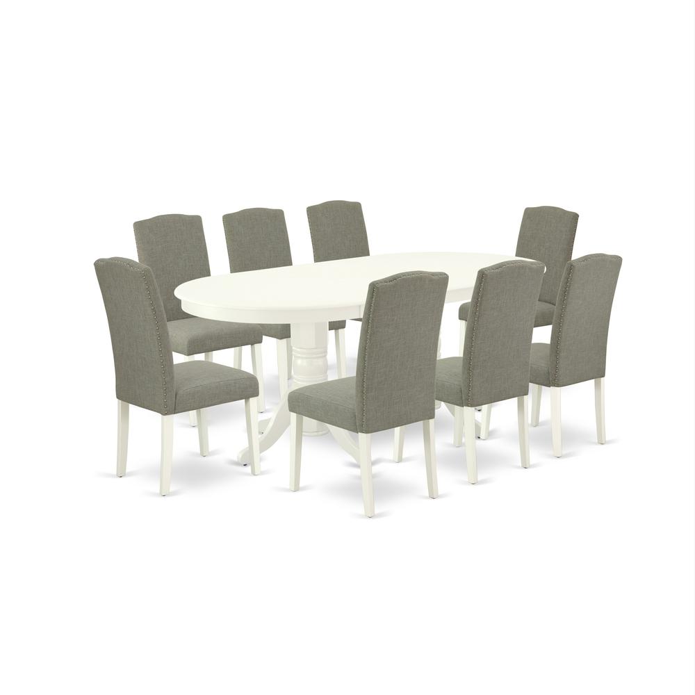 Dining Room Set Linen White, VAEN9-LWH-06. Picture 1