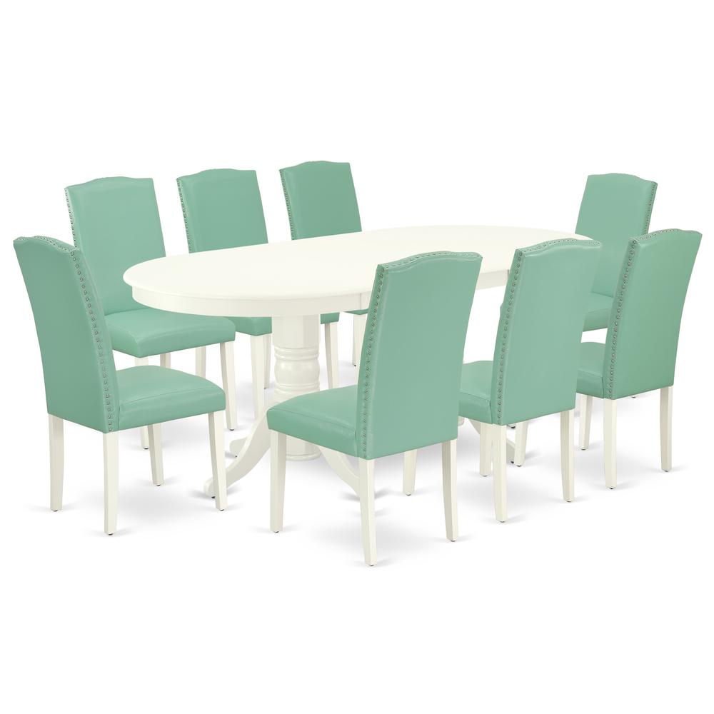 Dining Room Set Linen White, VAEN9-LWH-57. Picture 1
