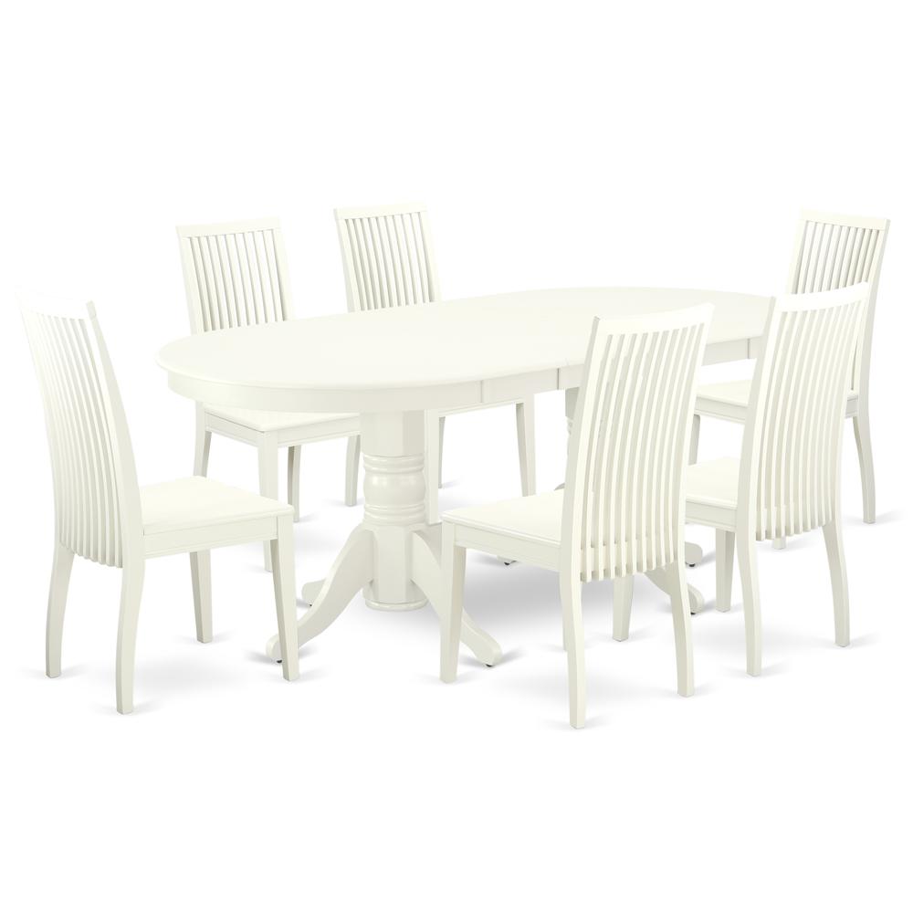 Dining Room Set Linen White, VAIP7-LWH-W. Picture 1