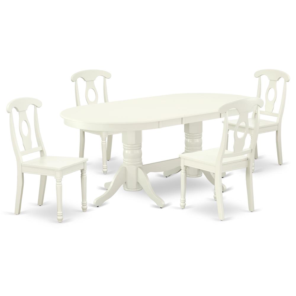 Dining Room Set Linen White, VAKE5-LWH-W. Picture 1