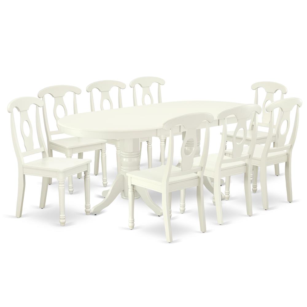 Dining Room Set Linen White, VAKE9-LWH-W. Picture 1