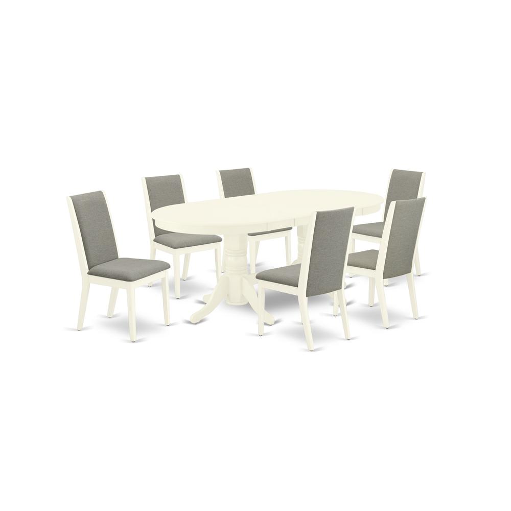 Dining Room Set Linen White, VALA7-LWH-06. Picture 1