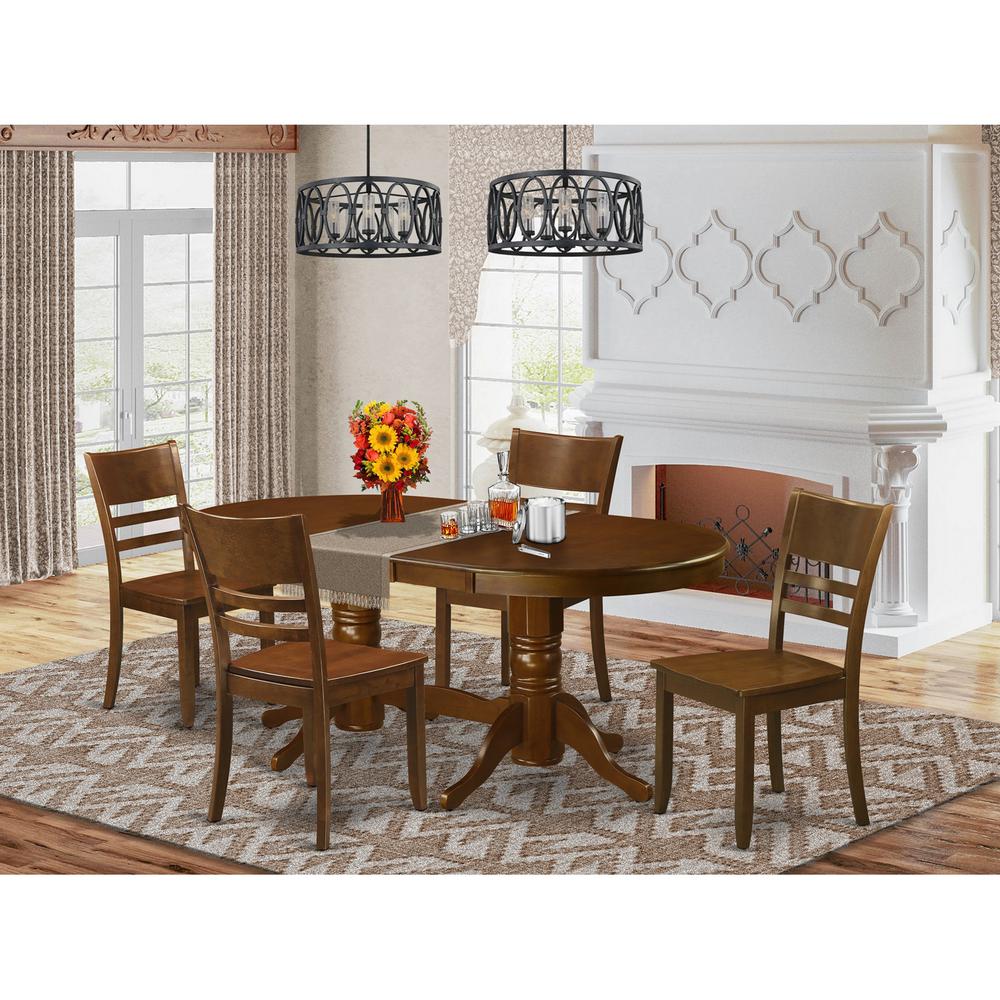 5  Pc  Vancouver  Kitchen  Table  with  a  17in  Leaf  and  4  Wood  dinette  Chairs. Picture 1