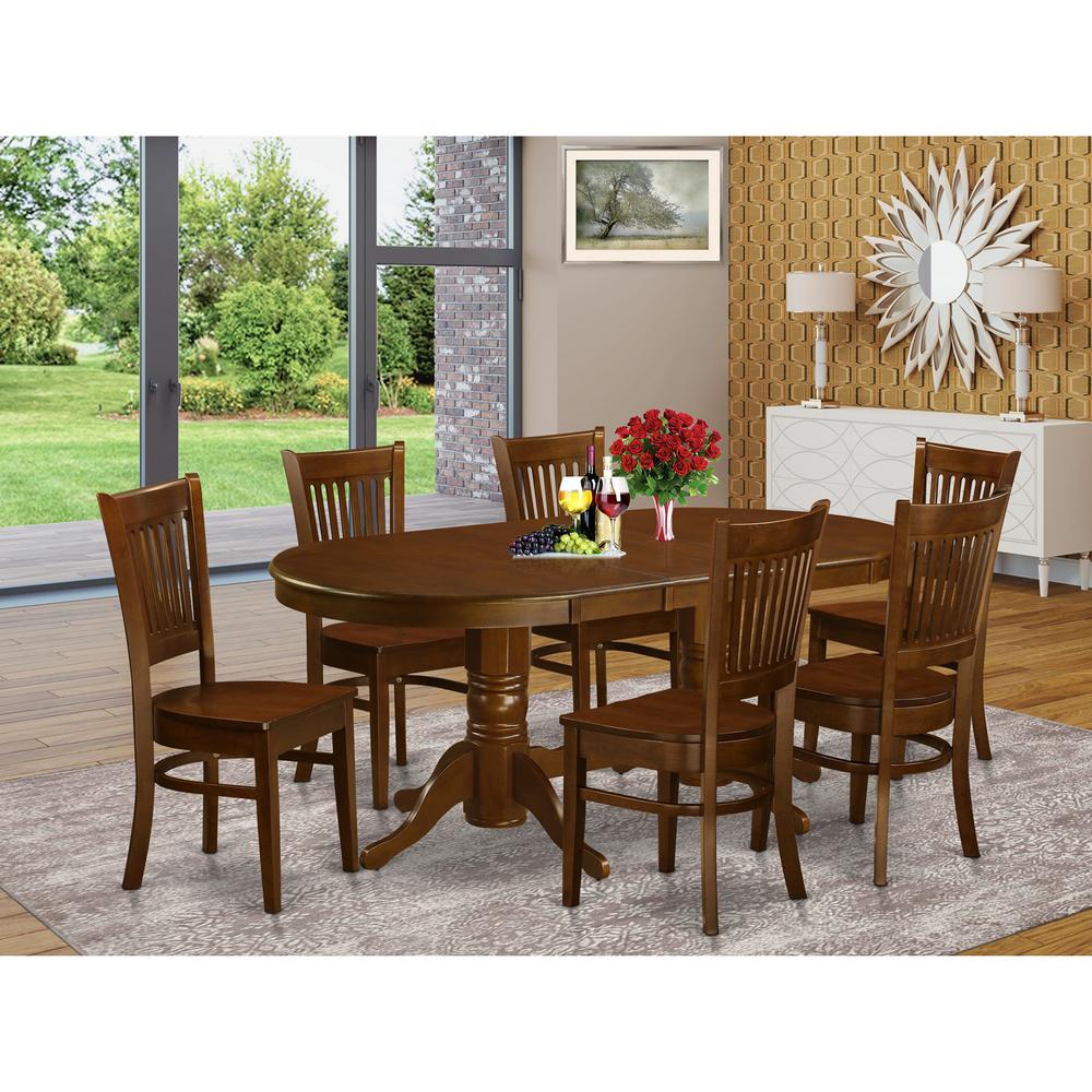 7  Pc  Dining  room  set  Table  with  Leaf  and  6  Kitchen  Dining  Chairs. Picture 2