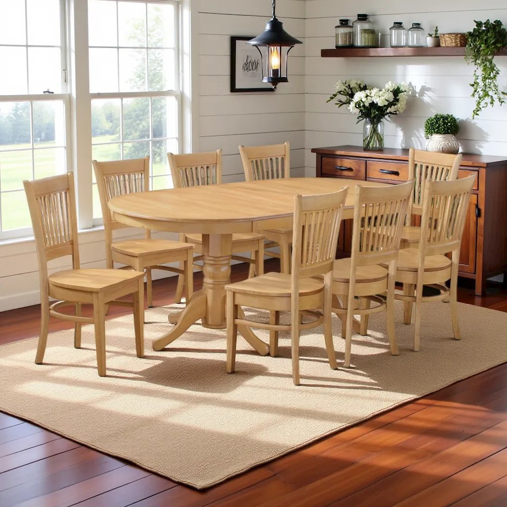 Elegant 9-Piece Dining Table Set – Solid Wood Dining Table for 8. Picture 2