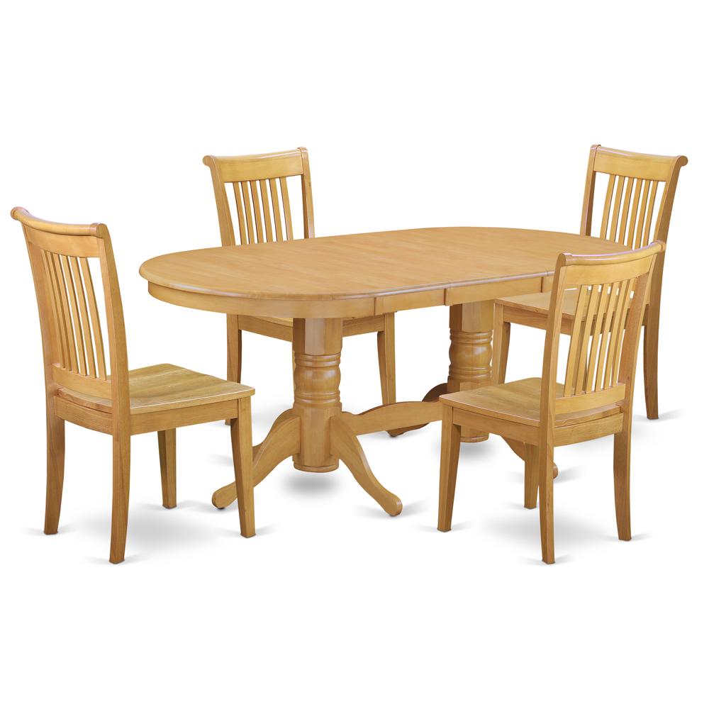 Dining Room Set Oak, VAPO5-OAK-W. Picture 1