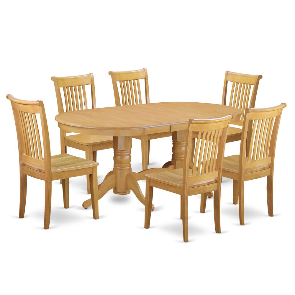 Dining Room Set Oak, VAPO7-OAK-W. Picture 1