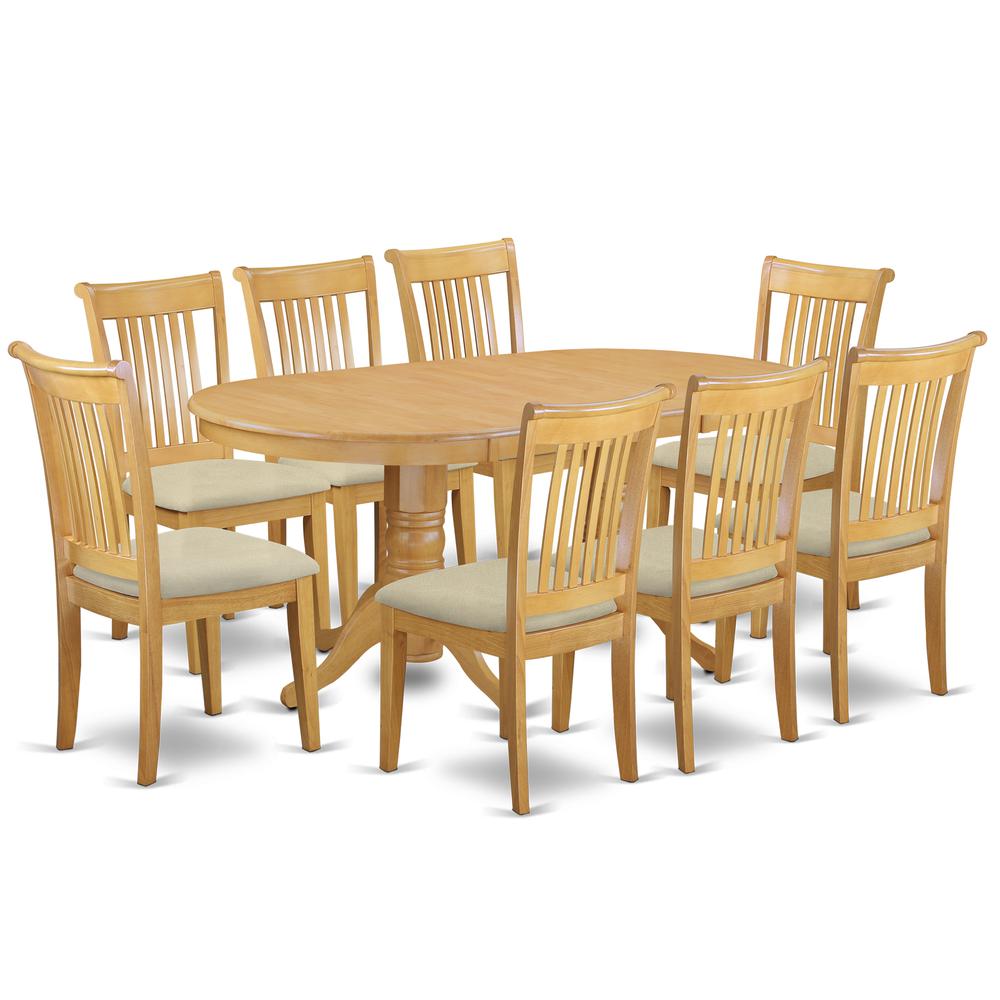 Dining Room Set Oak, VAPO9-OAK-C. Picture 1