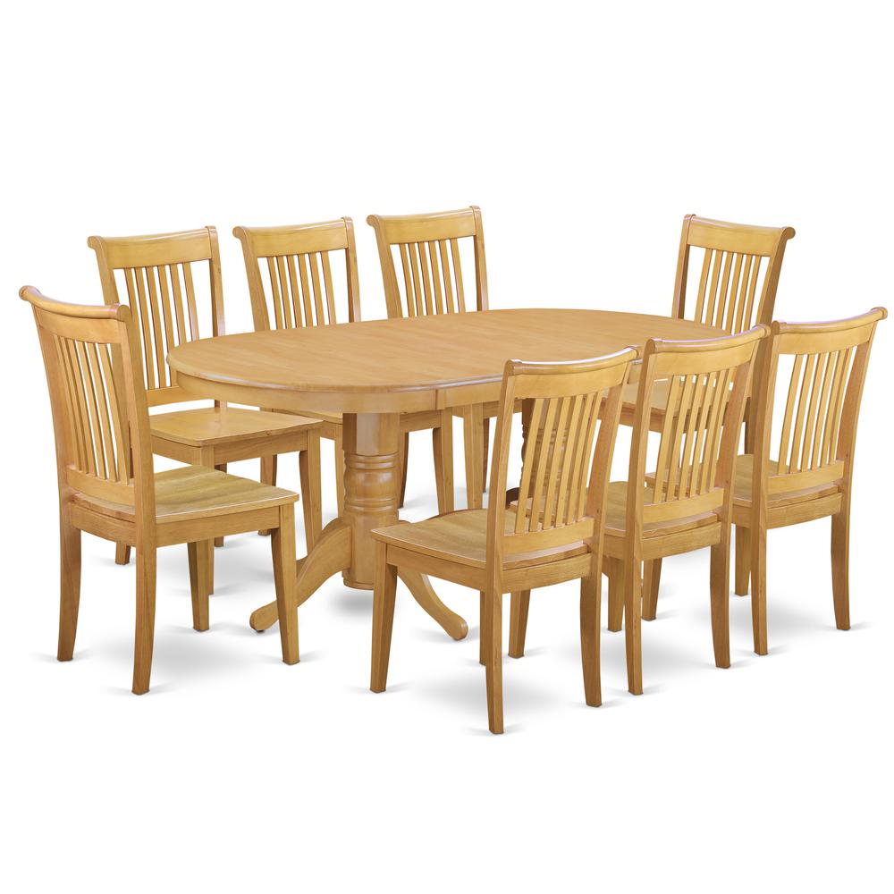 Dining Room Set Oak, VAPO9-OAK-W. Picture 1