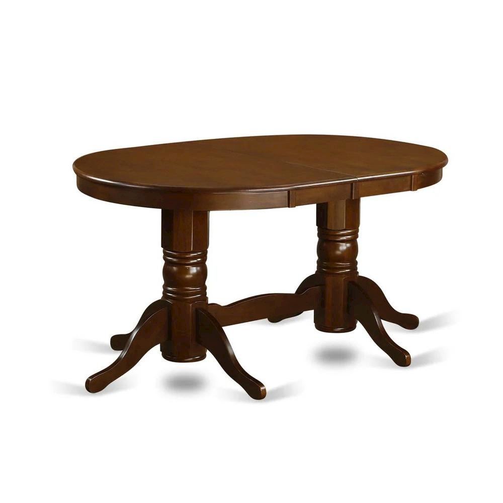 Vancouver  Oval  Double  Pedestal  dining  room  Table  with  17"  Butterfly  Leaf  in  Espresso  Finish. Picture 1