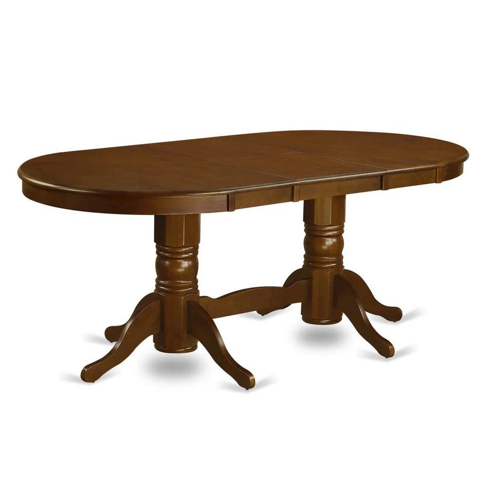 Vancouver  Oval  Double  Pedestal  dining  room  Table  with  17"  Butterfly  Leaf  in  Espresso  Finish. Picture 2