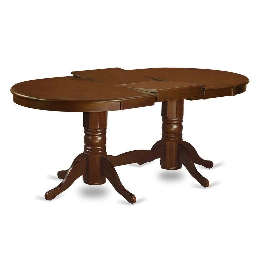Vancouver  Oval  Double  Pedestal  dining  room  Table  with  17"  Butterfly  Leaf  in  Espresso  Finish. Picture 3