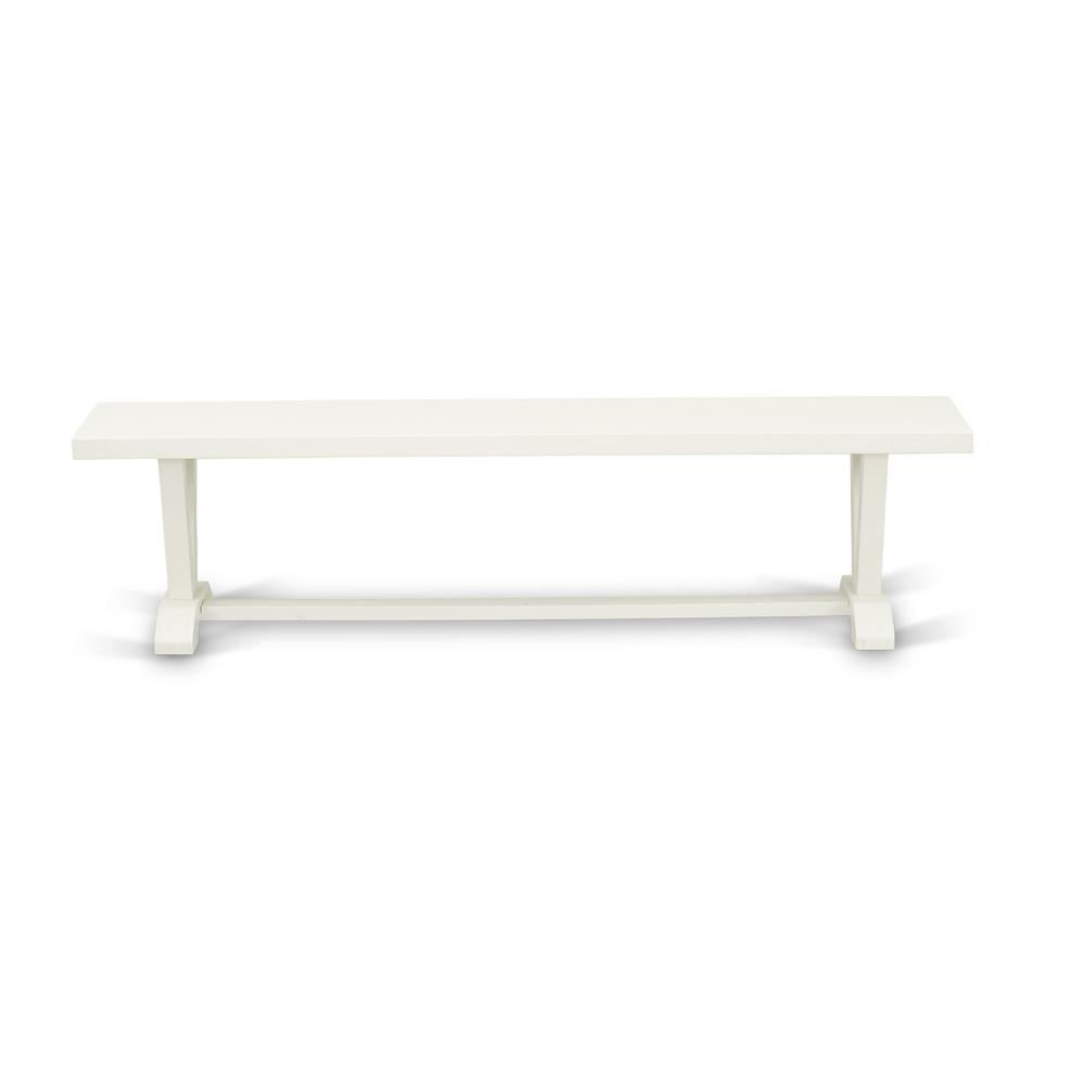East West Furniture VB027 V-Style Modern Dining Bench with Wood Seat, 72x15x18 Inch. Picture 4