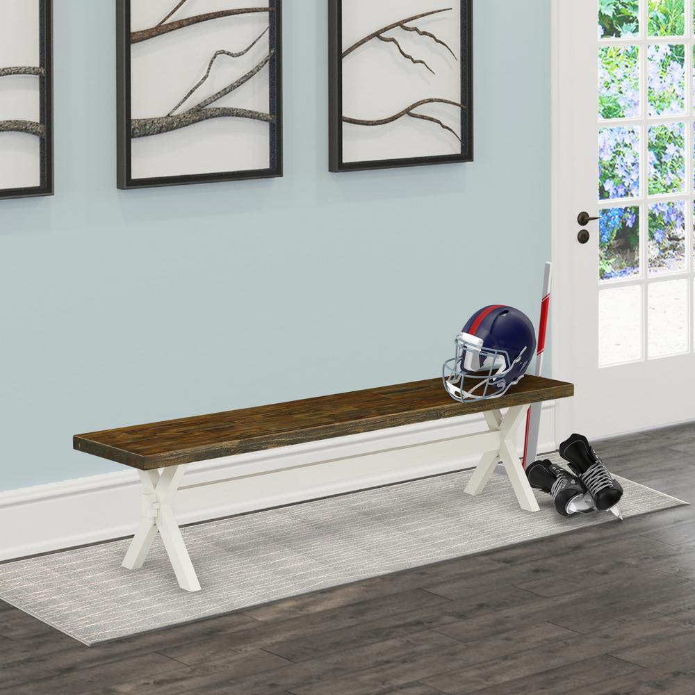 V-Style Modern Dining Room Bench with Wooden Seat. Picture 2