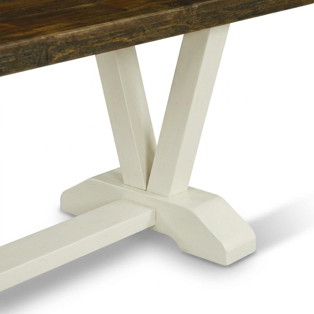 Wooden Dining Bench with V-Style Base, Indoor Bench. Picture 7
