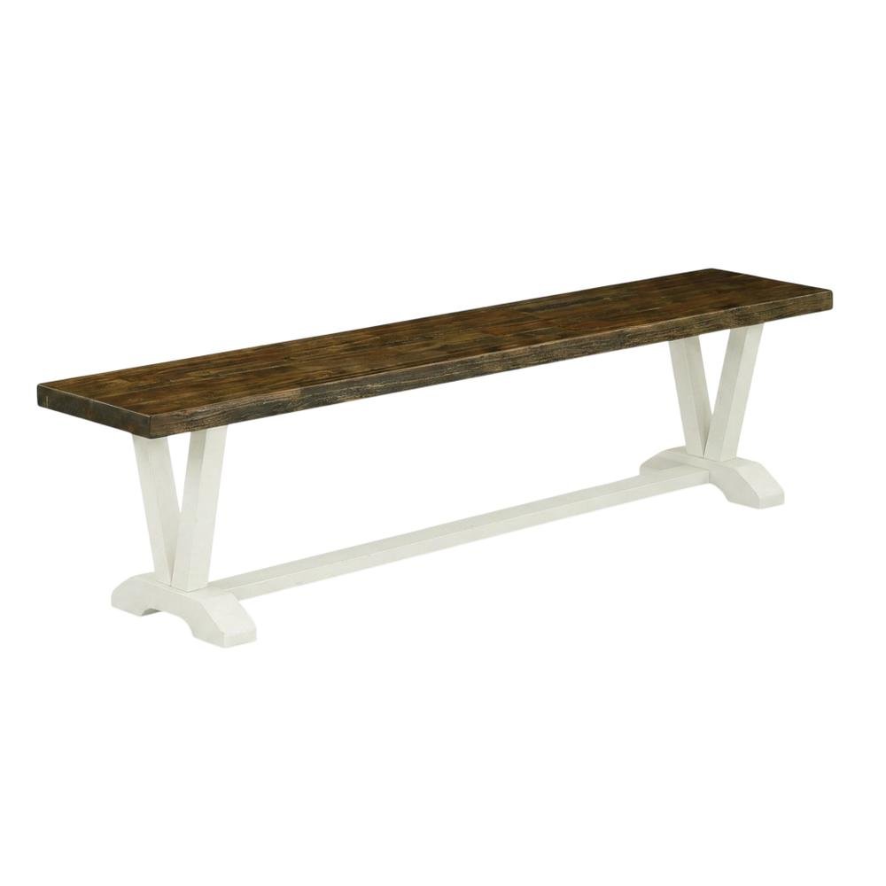 Wooden Dining Bench with V-Style Base, Indoor Bench. Picture 4