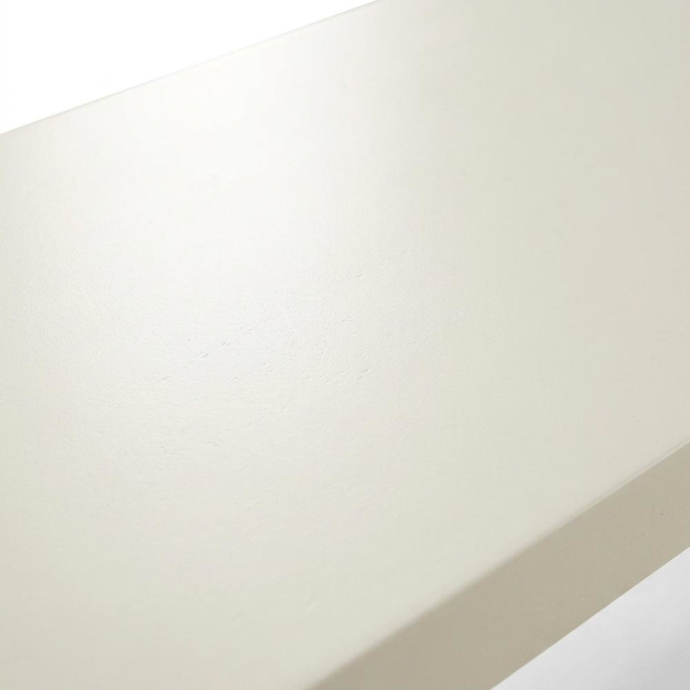 Wooden Dining Bench with V-Style Base for Kitchen or Dining Room, White. Picture 6