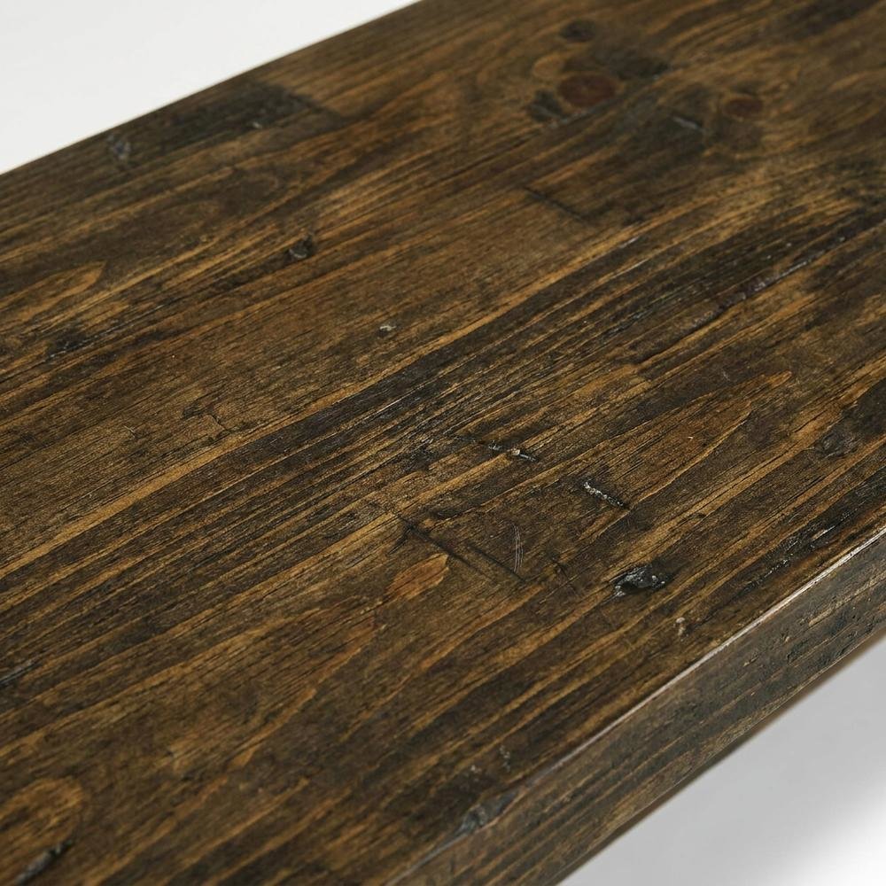 Mid-Century Modern Wooden Dining Bench with V-Style Base for Dining Room. Picture 6