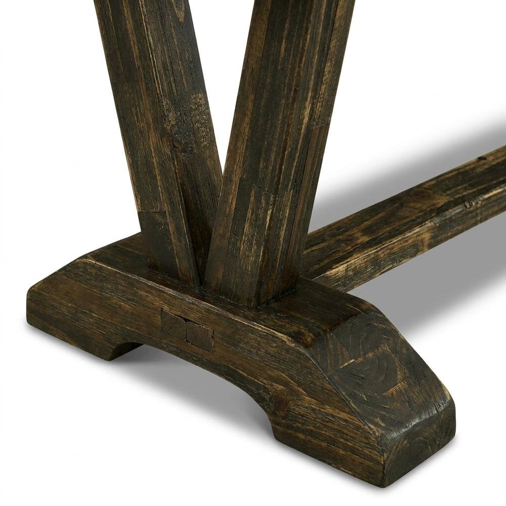 Mid-Century Modern Wooden Dining Bench with V-Style Base for Dining Room. Picture 7