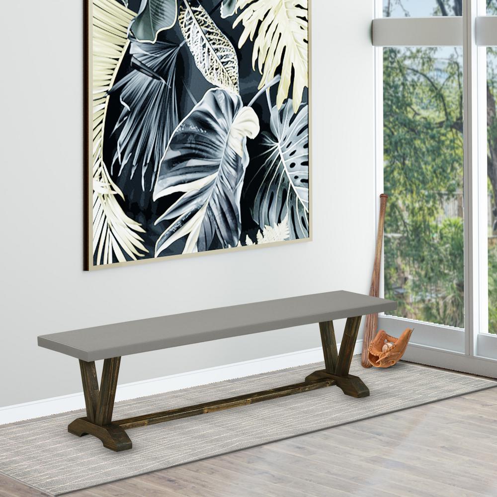 V-Style Modern Kitchen Bench with Solid Wood Seat. Picture 4