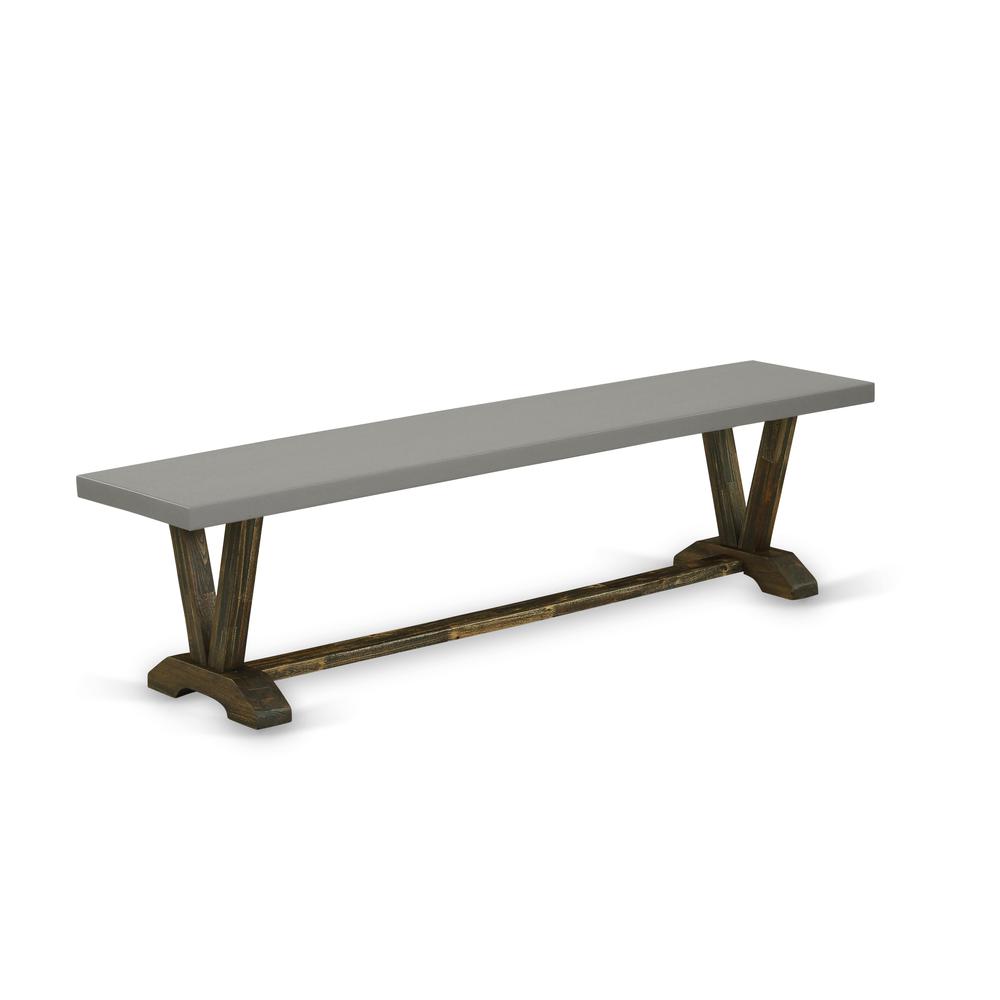 V-Style Modern Kitchen Bench with Solid Wood Seat. Picture 1