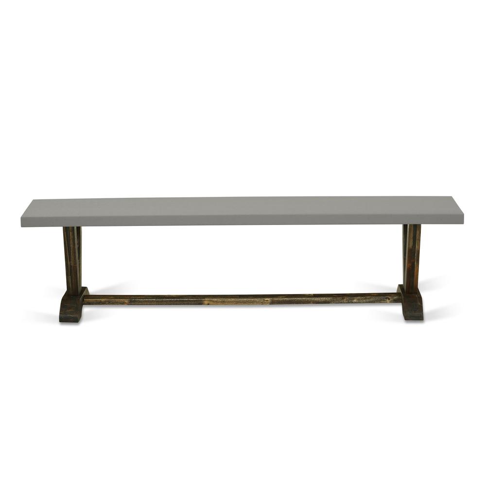 V-Style Modern Kitchen Bench with Solid Wood Seat. Picture 2