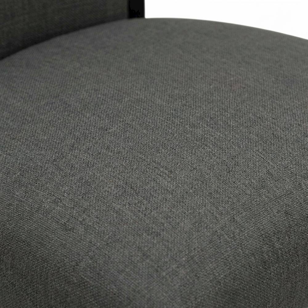 Linen Dining Chair with Nail Head and Wood Frame, Dark Gotham Grey, Set of 2. Picture 7