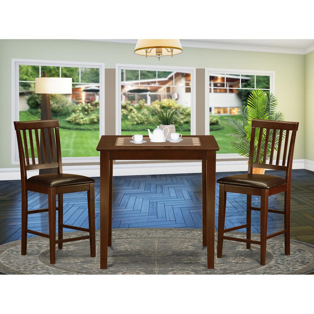 3  PC  counter  height  Dining  set-Square  pub  Table  and  2  Stools. Picture 1