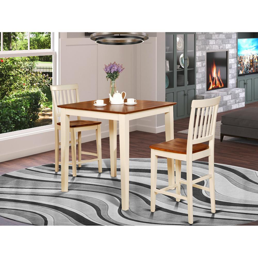 3  Pc  pub  Table  set-Square  pub  Table  and  2  counter  height  Chairs. Picture 4