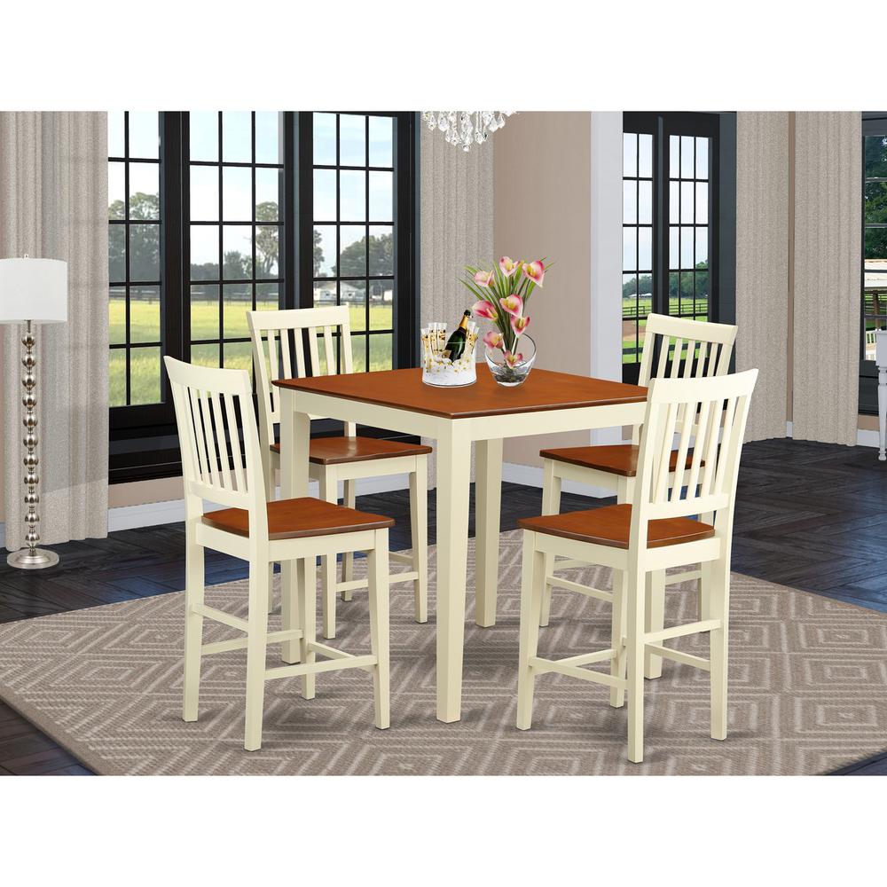 5  Pc  Counter  height  Table-Square  pub  Table  and  4  Kitchen  counter  Chairs. Picture 2