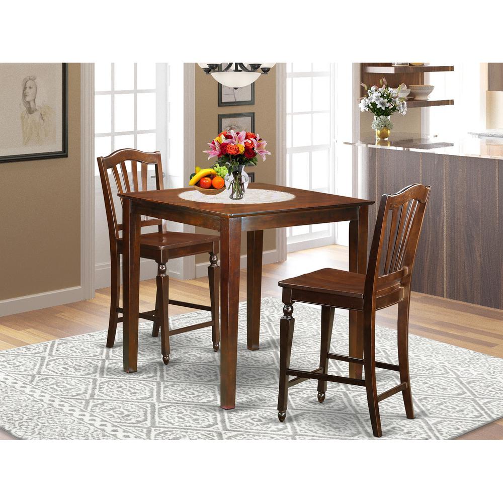 3  Pc  Dining  counter  height  set-pub  Table  and  2  dinette  Chairs.. Picture 1