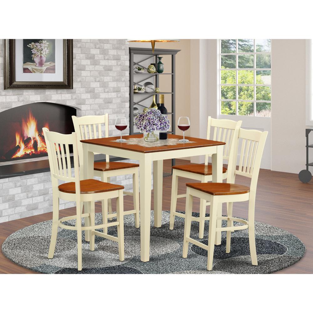 5  PC  counter  height  Table  and  chair  set-pub  Table  and  4  counter  height  Chairs. Picture 2