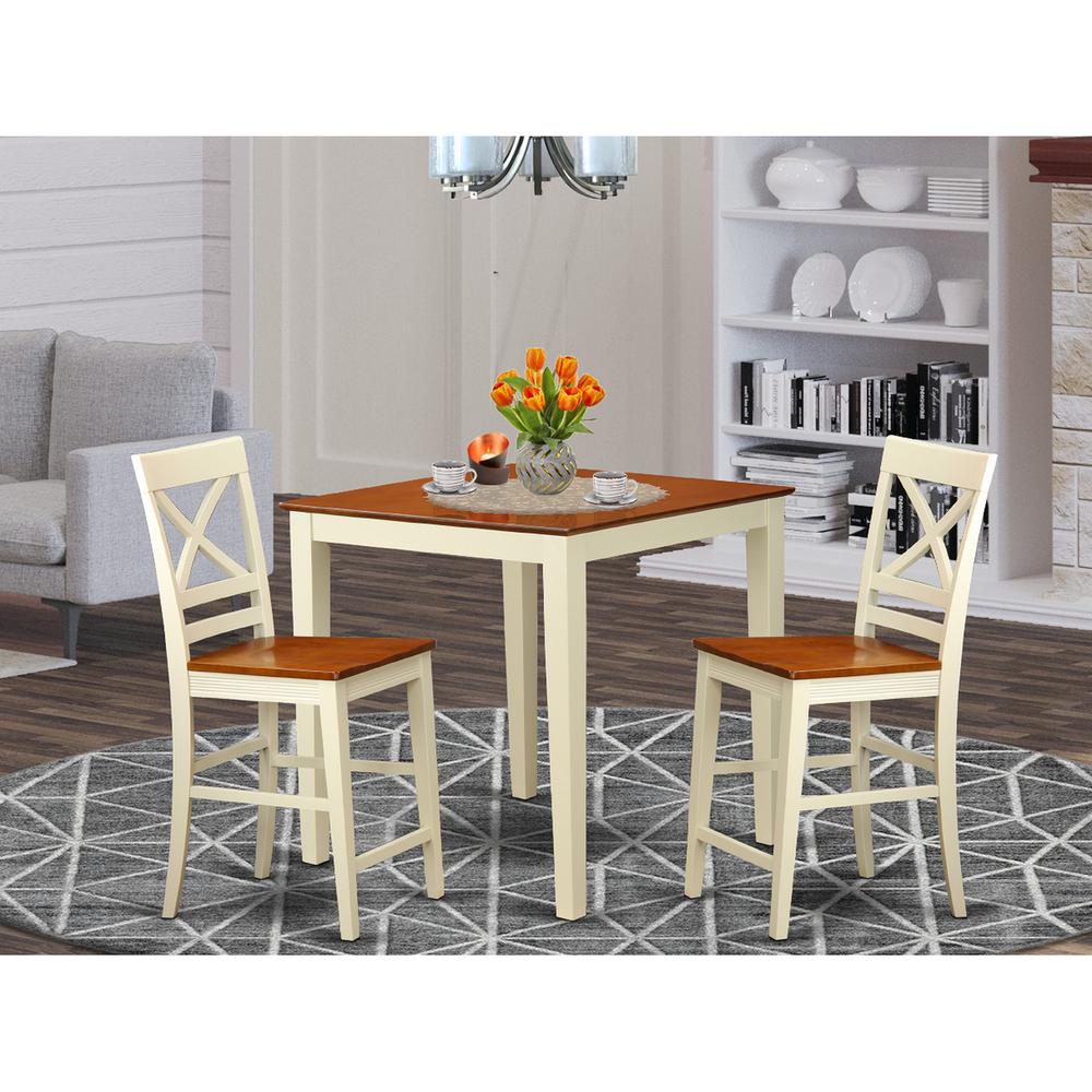 3  PC  Dining  counter  height  set-pub  Table  and  2  Dining  Chairs.. Picture 1