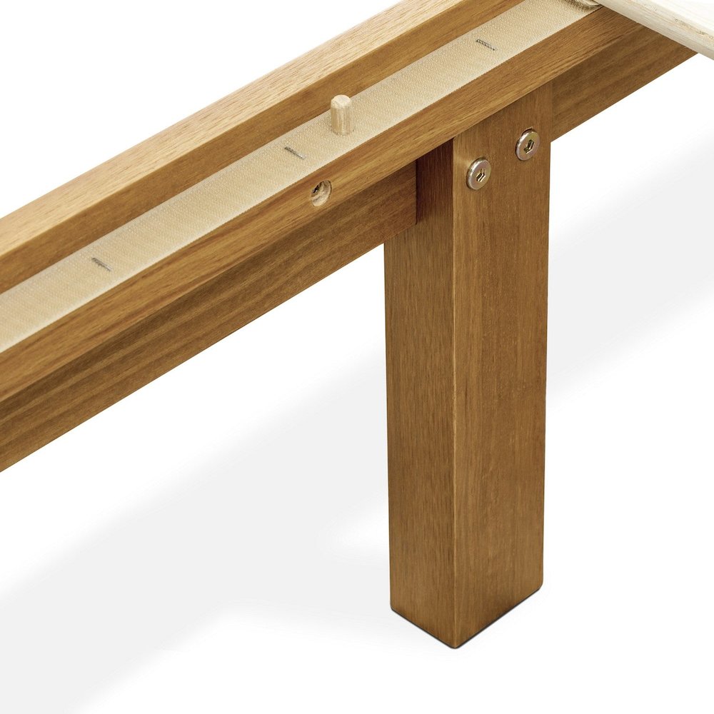 Queen Size Bed Frame with 4 Hardwood Legs and 2 Extra Center Legs - Oak Finish. Picture 6