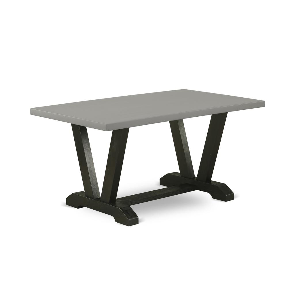 ast West Furniture V-Style Modern Kitchen Rectangle Dining Table Top with Stylish Legs, 36x60 Inch, VT696. Picture 1